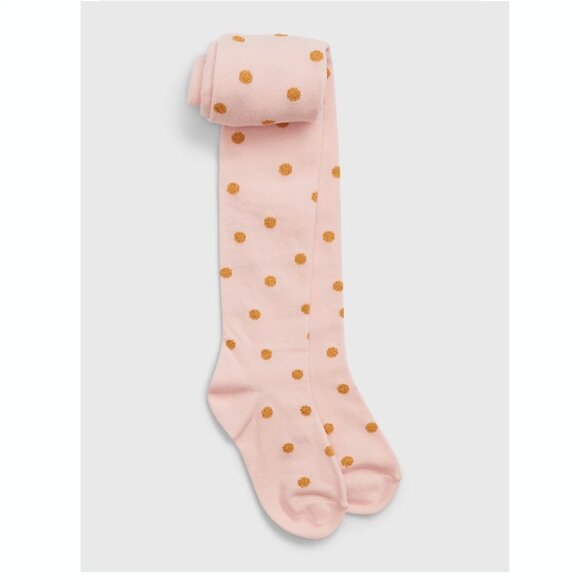 GAP Kids Metallic Print Polka Dot Tights Pink - Picture 1 of 4